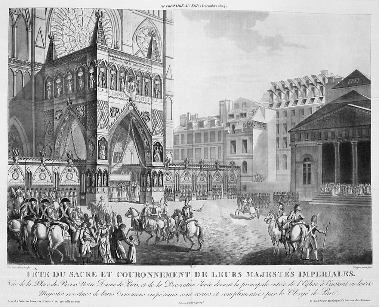 Příjezd do Notre Dame, 2. prosince 1804, 19. století od Unbekannt