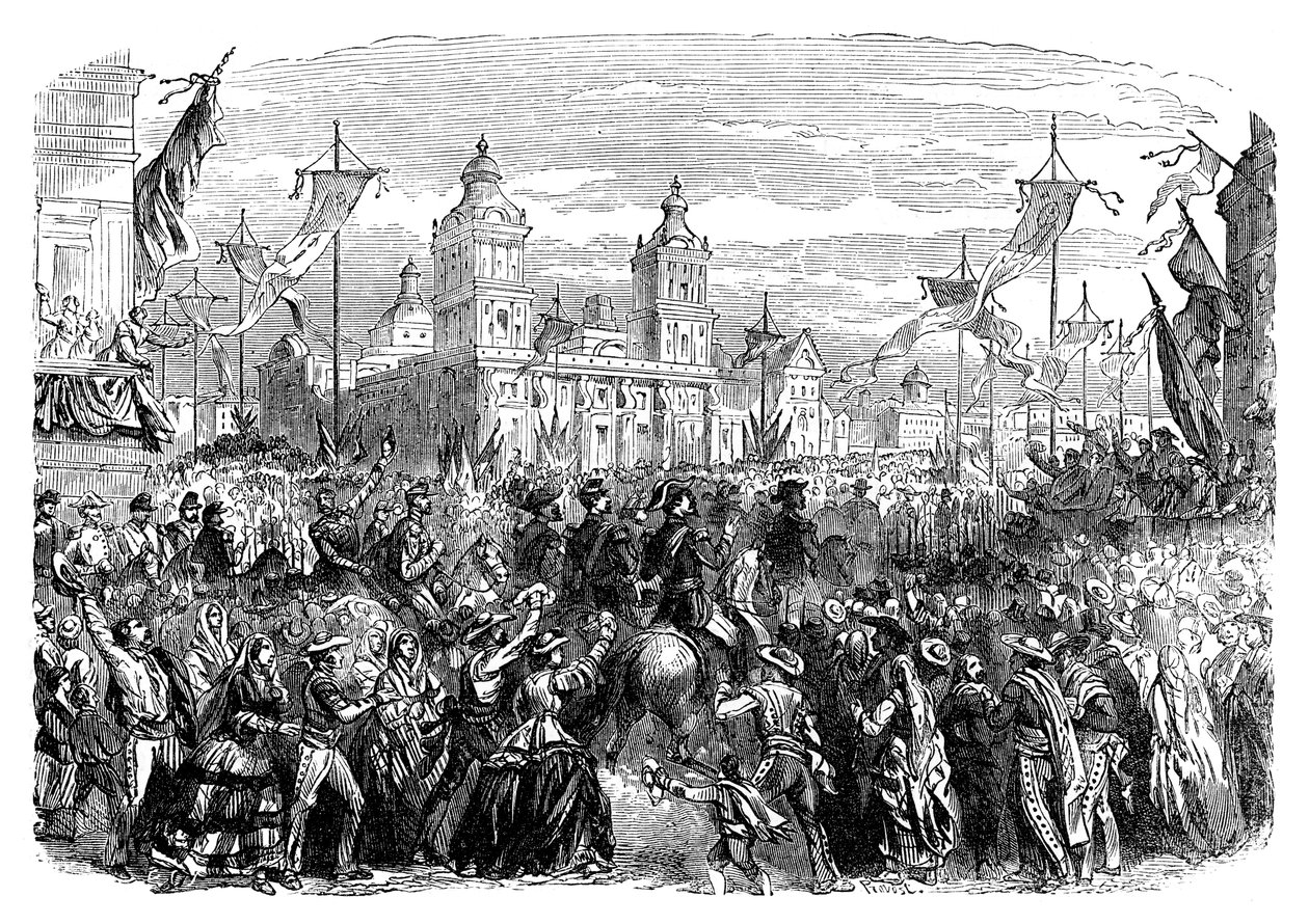 Příchod francouzských jednotek do Mexika, 1864 konec 19. století od Unbekannt