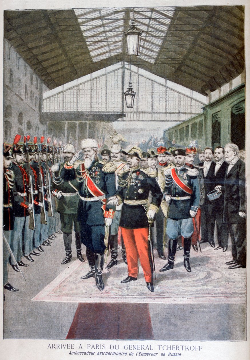 Příjezd generála Čertkoffa Čertkova, ruského velvyslance ve Francii, Paříž, 1895 od Unbekannt
