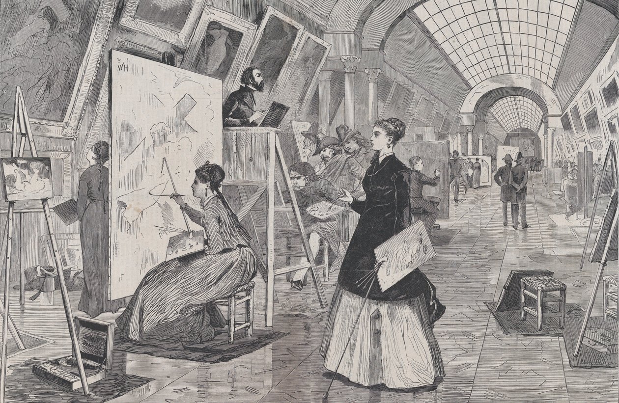 Art-Students and Copyists in the Louvre Gallery, Paris Harper