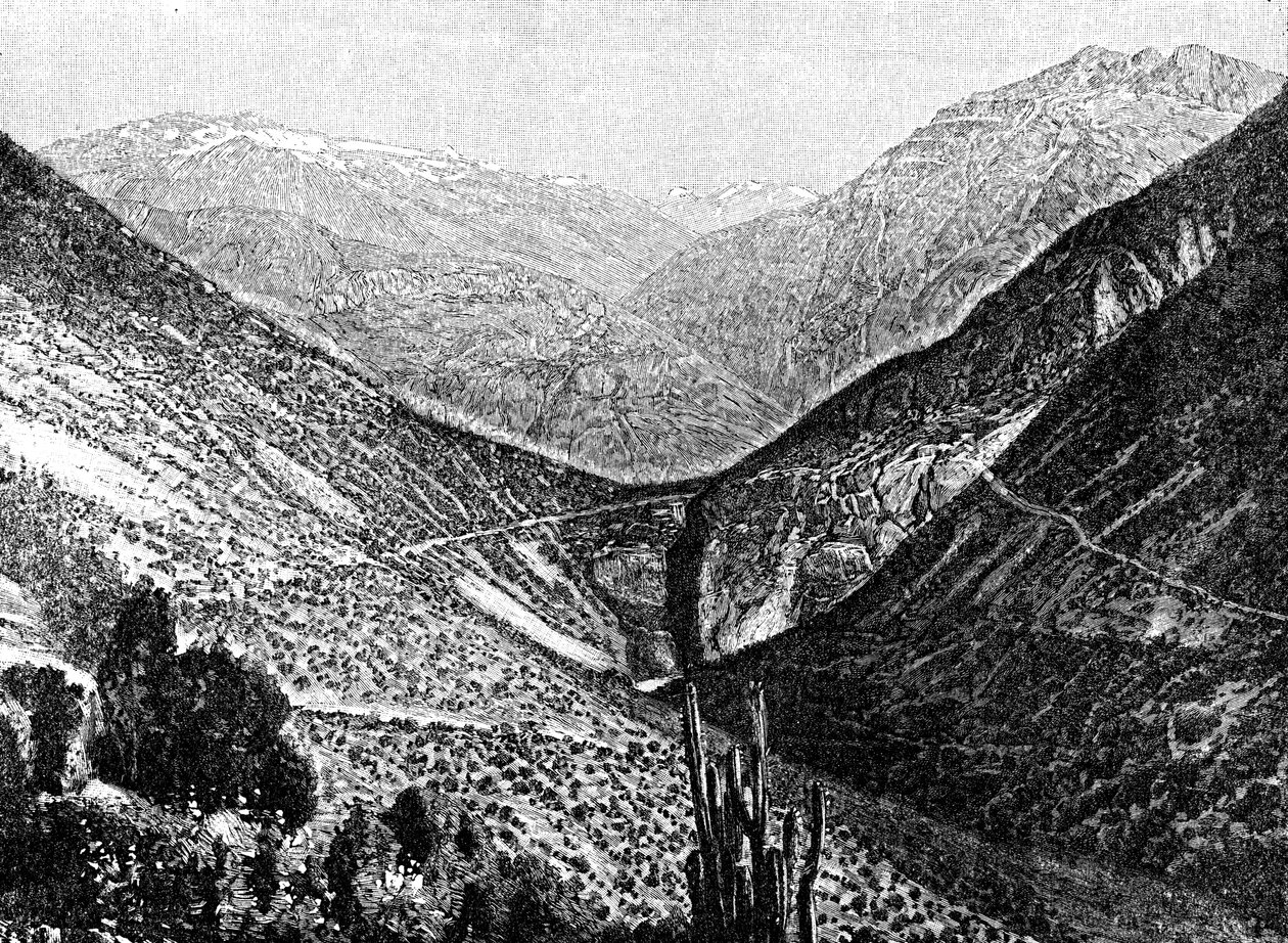 Výstup na Cumbre, Chile, 1895 od Unbekannt
