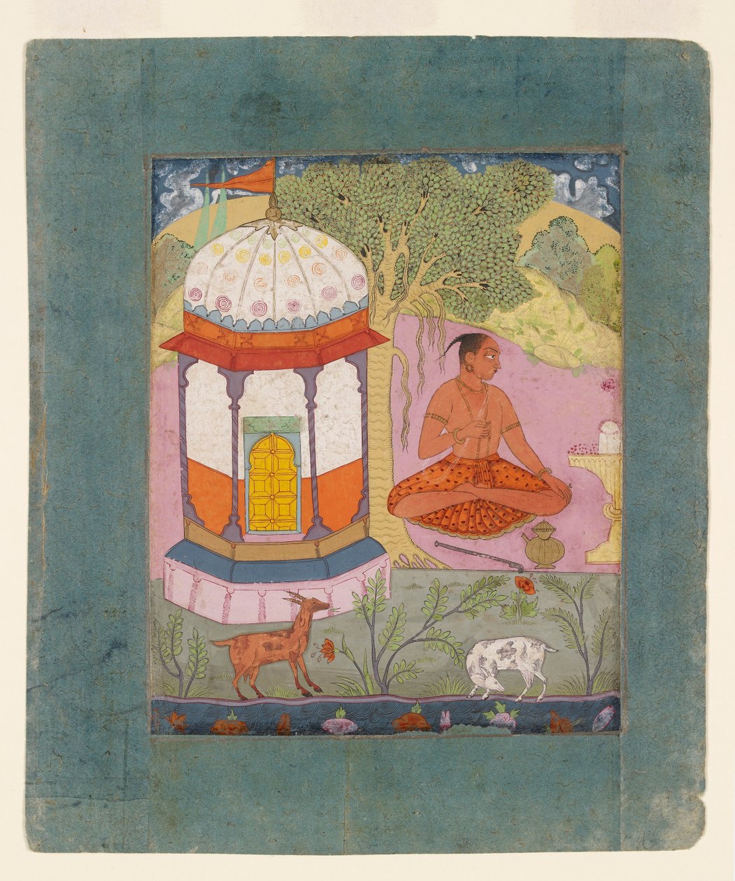 Asketický v krajině, ilustrující hudební režim Bangali Ragini, c1675 od Unbekannt