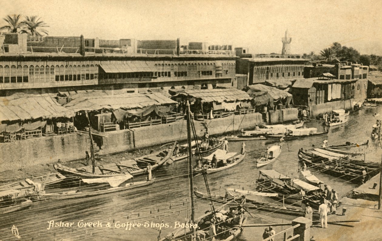 Ashar Creek & Coffee Shops, Basra, c1918-c1939. od Unbekannt