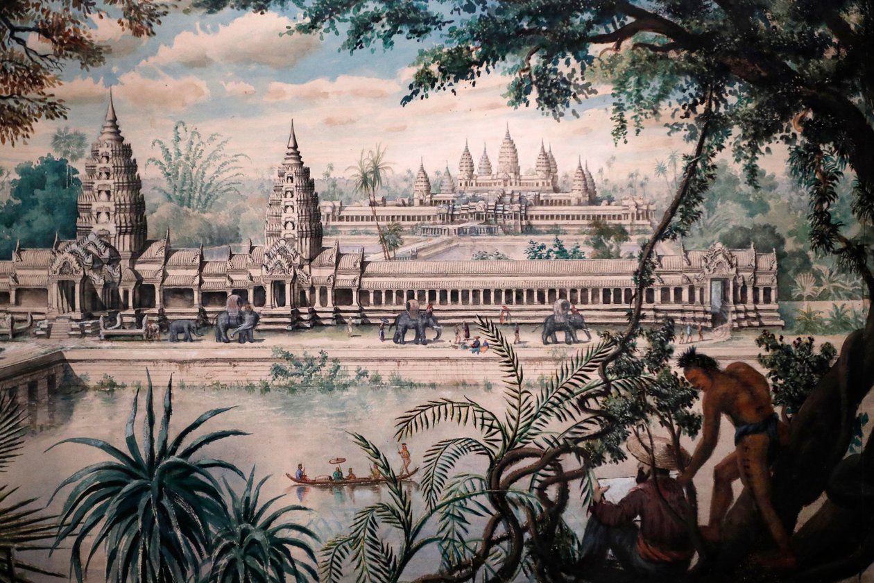 Muzeum asijských civilizací, Angkor, Prozkoumávání posvátného města Kambodže, Pohled na Angkor Wat od Louise Delaporteho kolem let 1870-73, Singapur, 2018 (foto) od Unbekannt