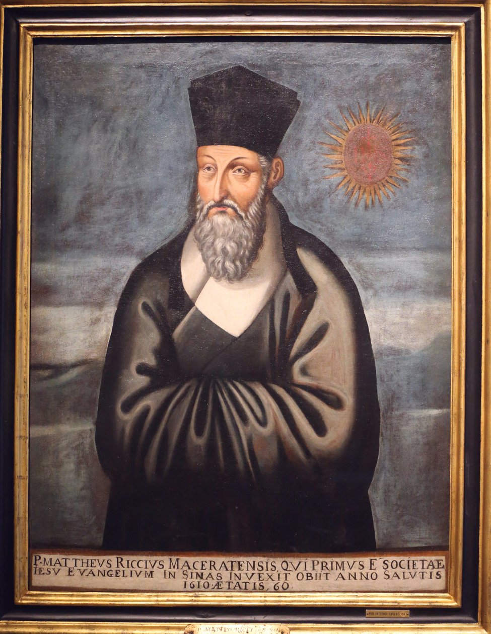 Muzeum asijských civilizací. Křesťanství v Asii: Posvátné umění a vizuální nádhera. Portrét Mattea Ricciho (italského jezuity, který většinu svého života přinášel Christiantly do Číny). Emmanuele Pereira (Ty Wenhui od Unbekannt