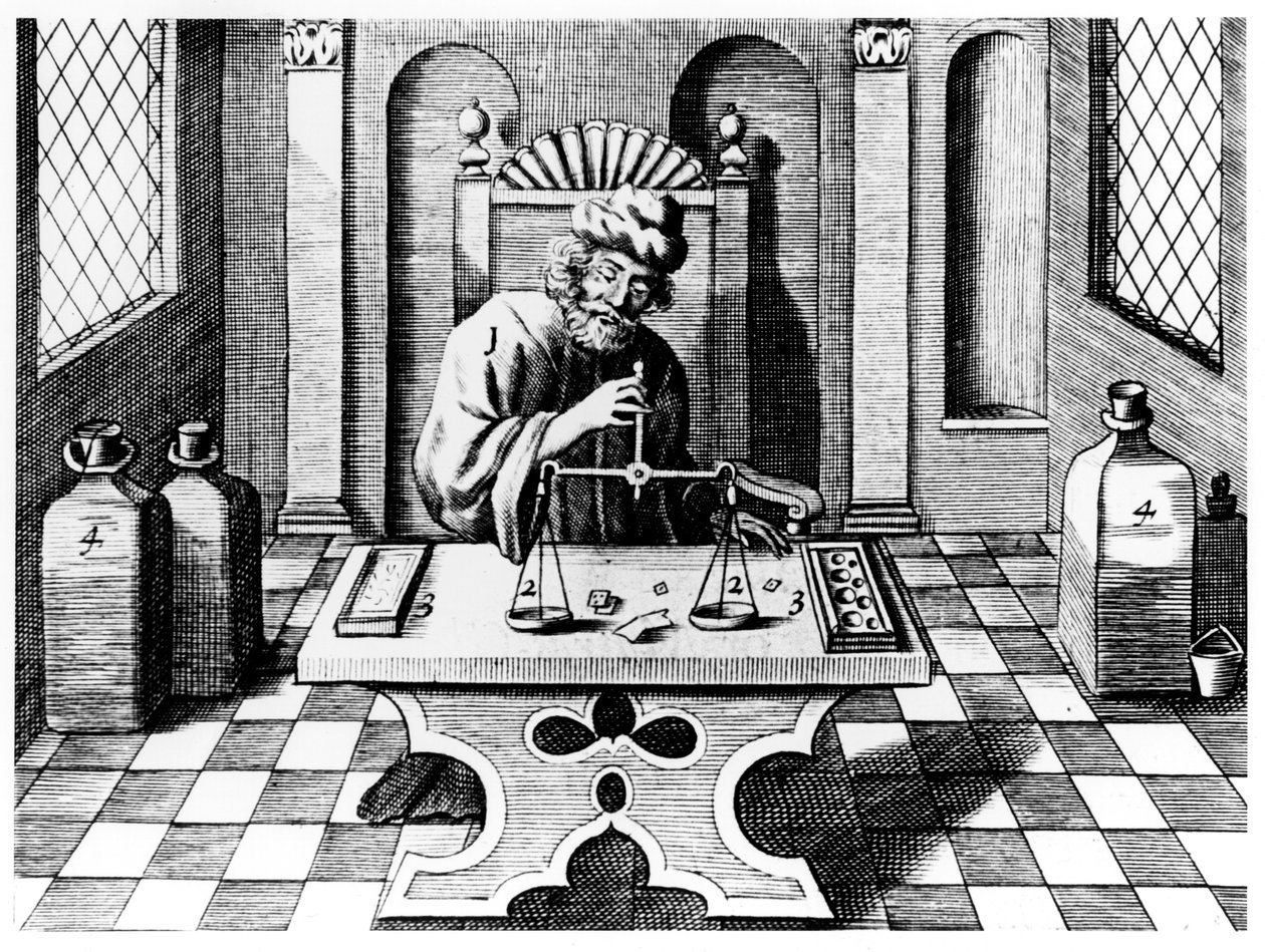 Assayer testující vzorky zlata a stříbra, 1683 od Unbekannt