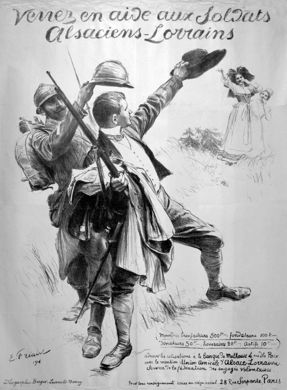 Pomozte alsaským vojákům, francouzský plakát první světové války, 1916 od Unbekannt