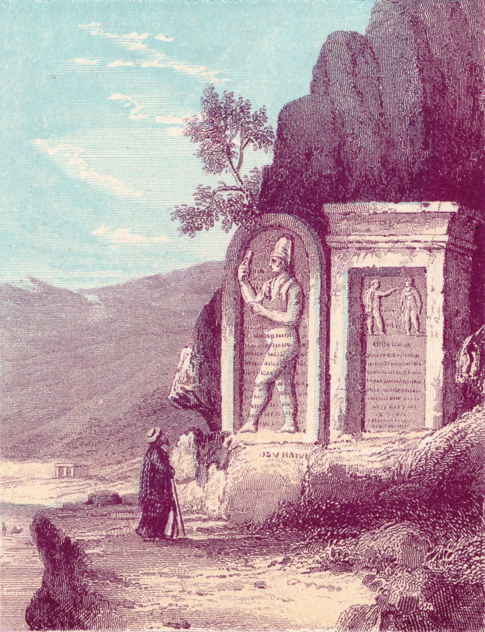 Asyrská socha na řece Nahr El Kelb nebo Dog River, c19. století. od Unbekannt