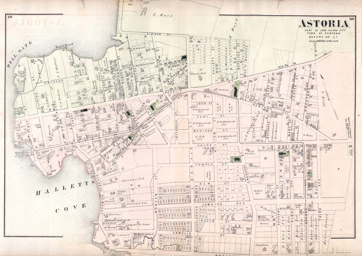 Astoria, část Long Island City, Town of Newtown, Queens, Co. L.I od Unbekannt