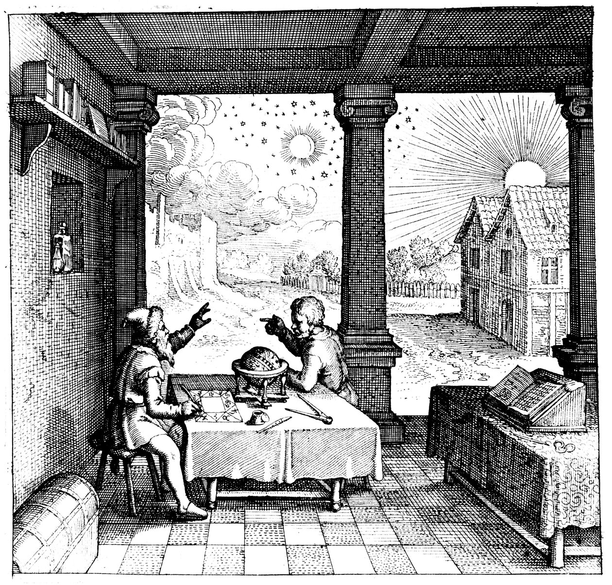 Astrologové připravující horoskop, 1617-1619 od Unbekannt