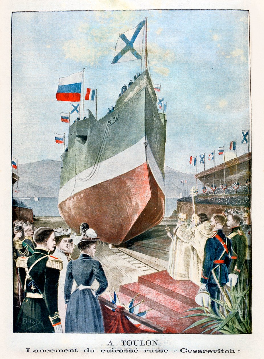 V Toulonu, start ruské bitevní lodi Cesarevitch, 1901 od Unbekannt