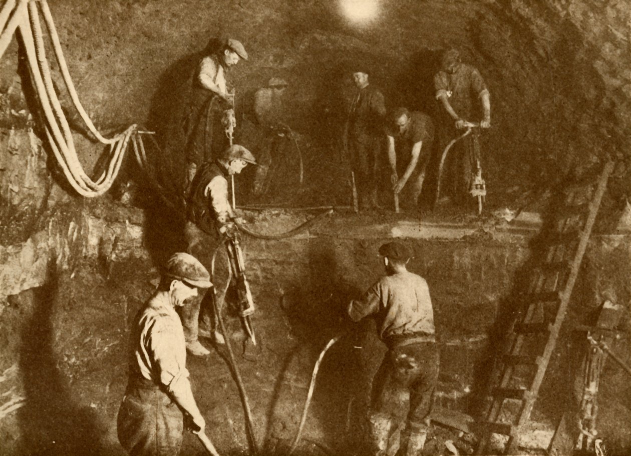 Při práci na novém tunelu Mersey, c1930. od Unbekannt