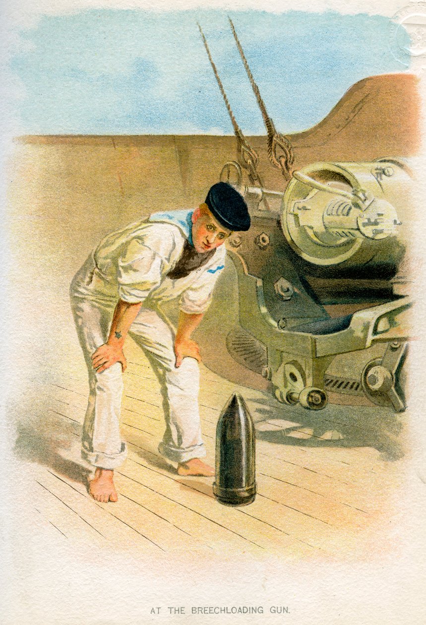 At the Breechloading Gun, c1890-c1893 od Unbekannt