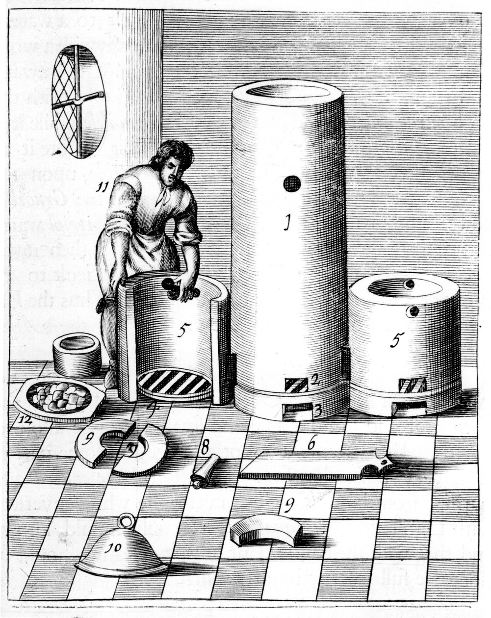 Athanor nebo Slow Harry, samonabíjecí pec udržující konstantní teplotu, 1683 od Unbekannt