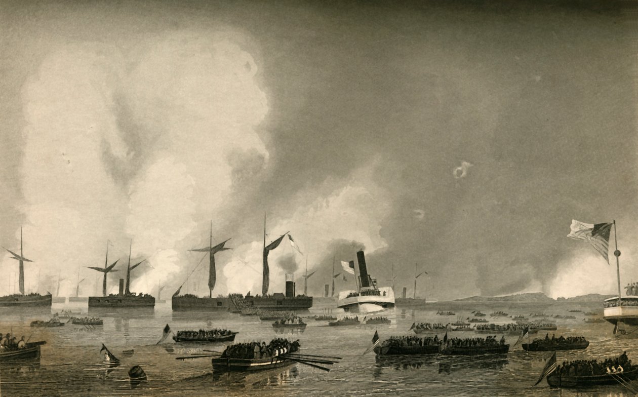Útok na ostrov Roanoke – vylodění vojsk, 1878. od Unbekannt
