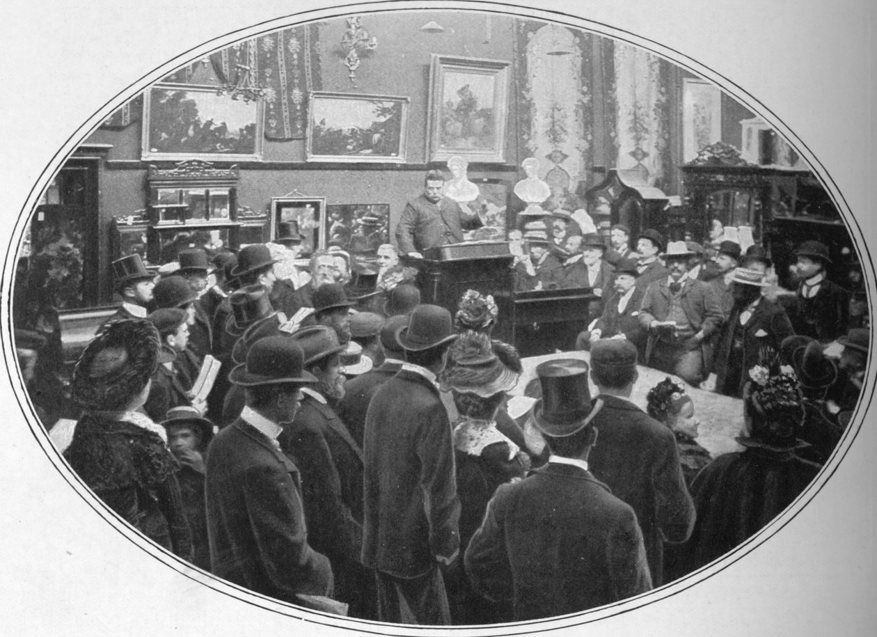 Probíhá aukce u dražitelů Phillips, Londýn, c1901 1901 od Unbekannt