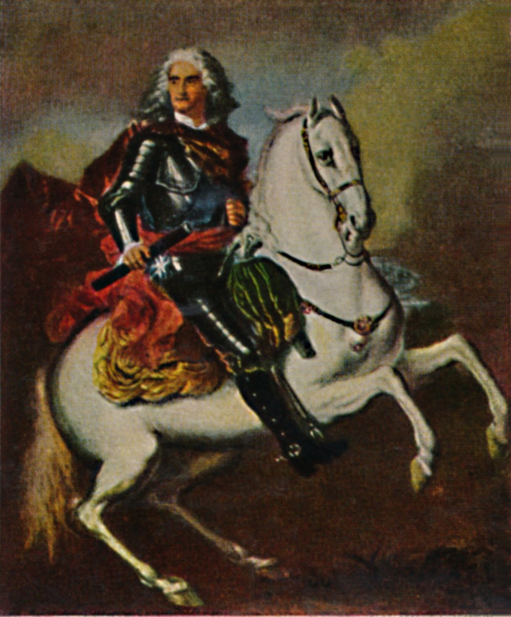 August der Starke 1670-1733. - Gemälde von Silvestre, 1934. od Unbekannt