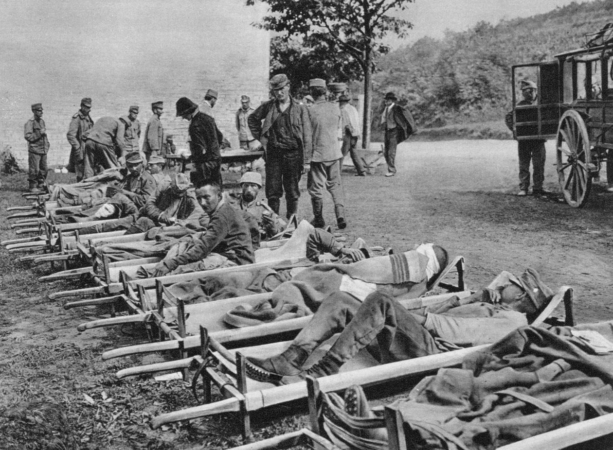 Rakouští vojáci na cestě do nemocnice, bitva u Isonza, první světová válka, 1915 od Unbekannt