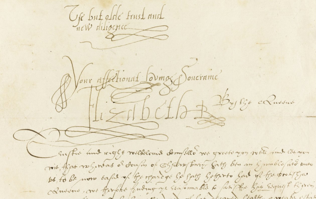 Autogramový dopis královny Alžběty I. Marii, královně Skotska, 1584 od Unbekannt