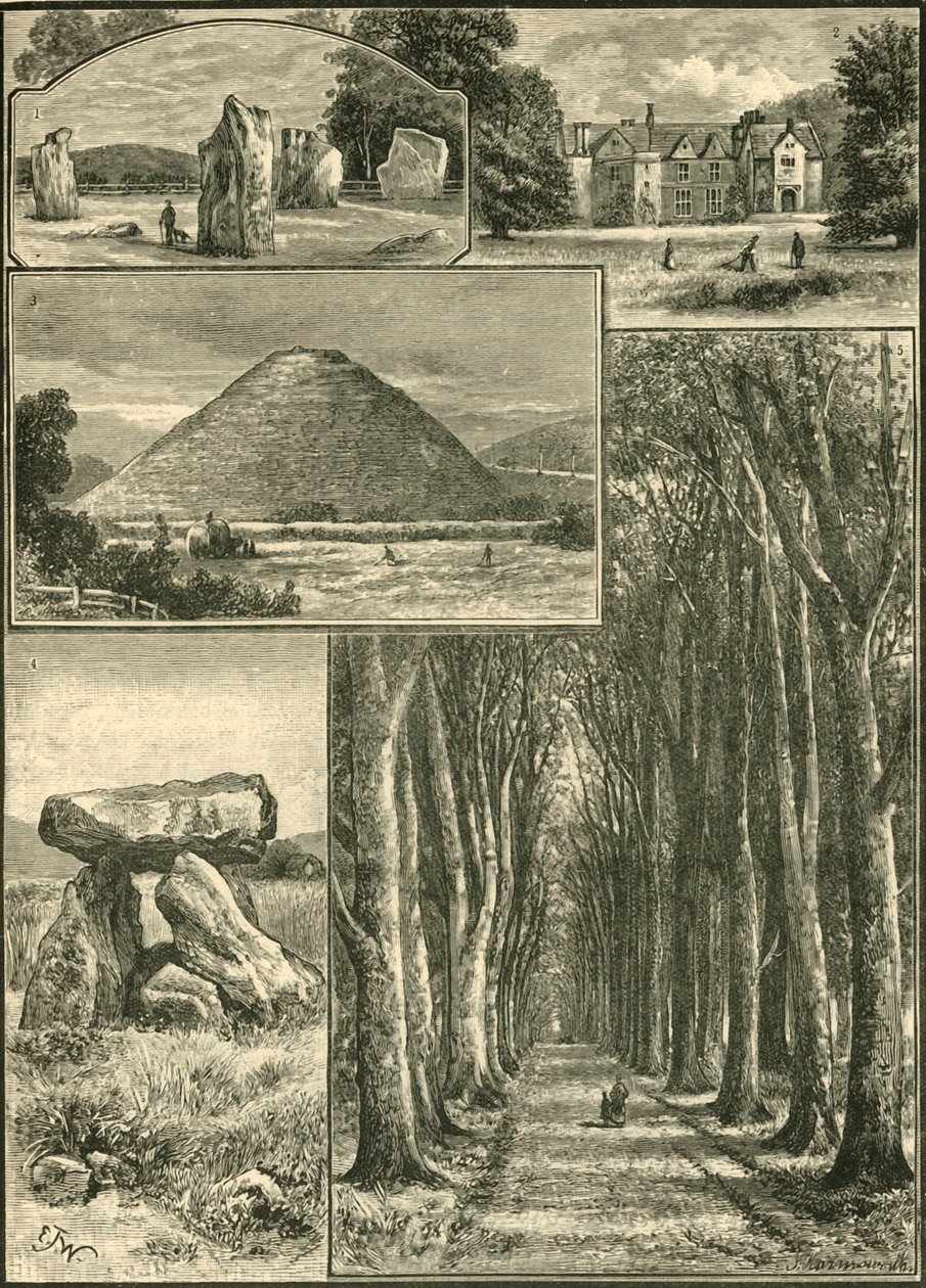 Avebury. Littlecote. Silbury. Devils Den. Grand Avenue., 1898. od Unbekannt