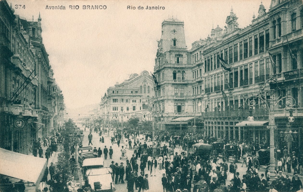 Avenida Rio Branco - Rio de Janeiro, c1910 od Unbekannt