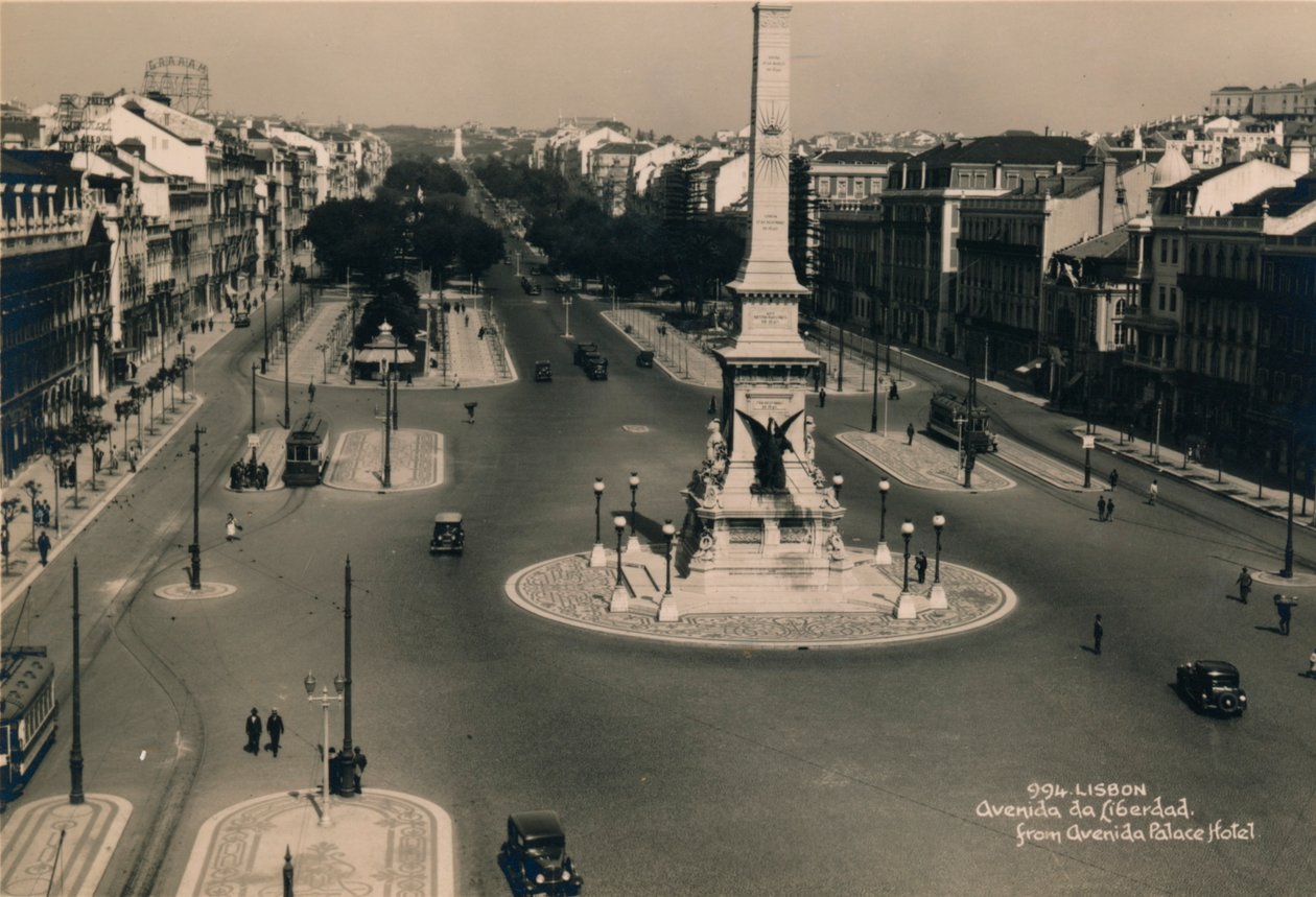 Avenida da Liberdade, Lisabon, Portugalsko, c1936 od Unbekannt