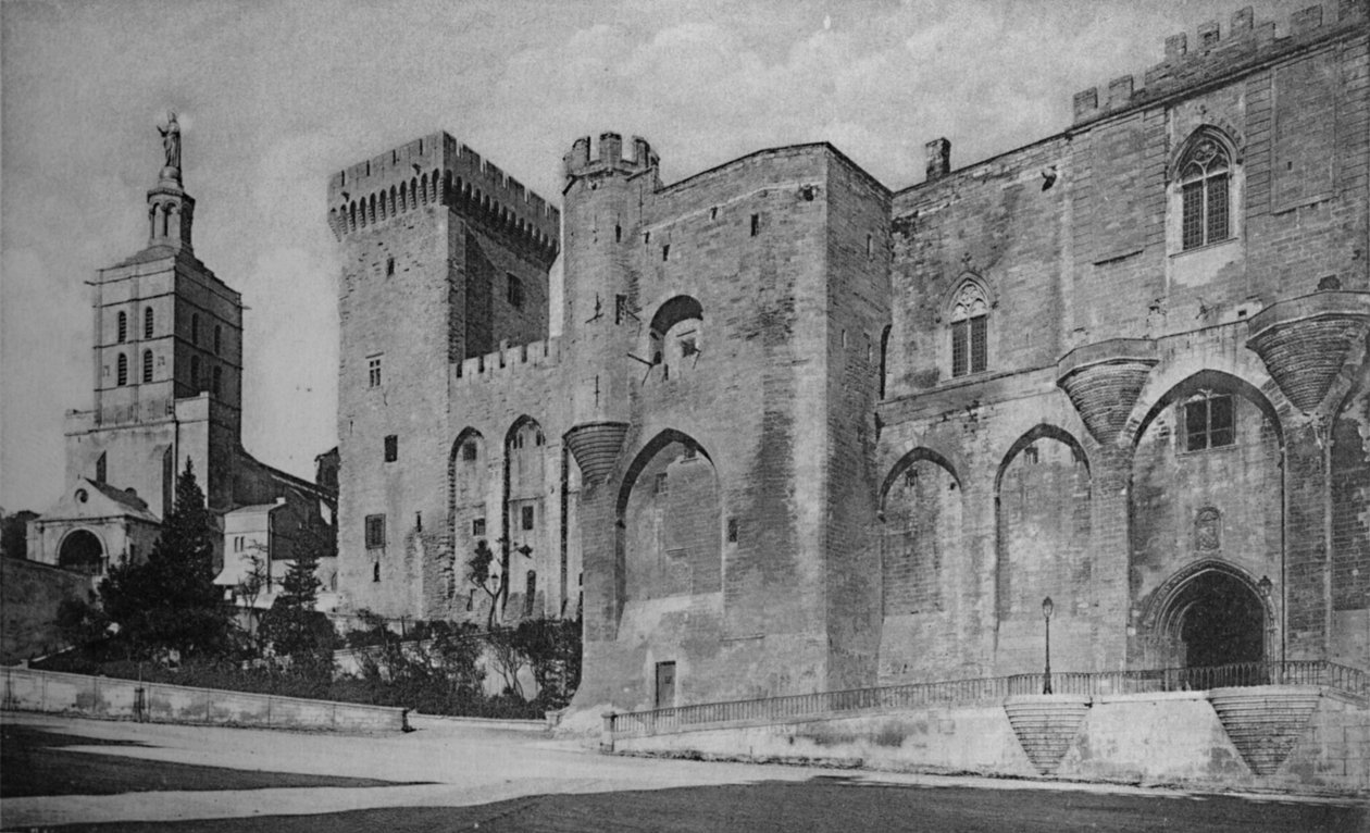 Avignon - Papežský palác a katedrála, c1925 od Unbekannt
