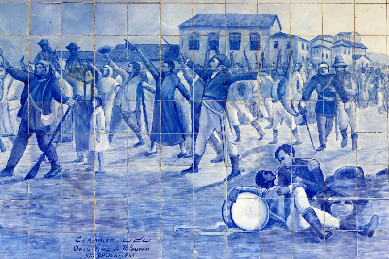 Mozaika Azulejo zobrazující boj Brazílie za nezávislost, Cachoeira, Brazílie od Unbekannt