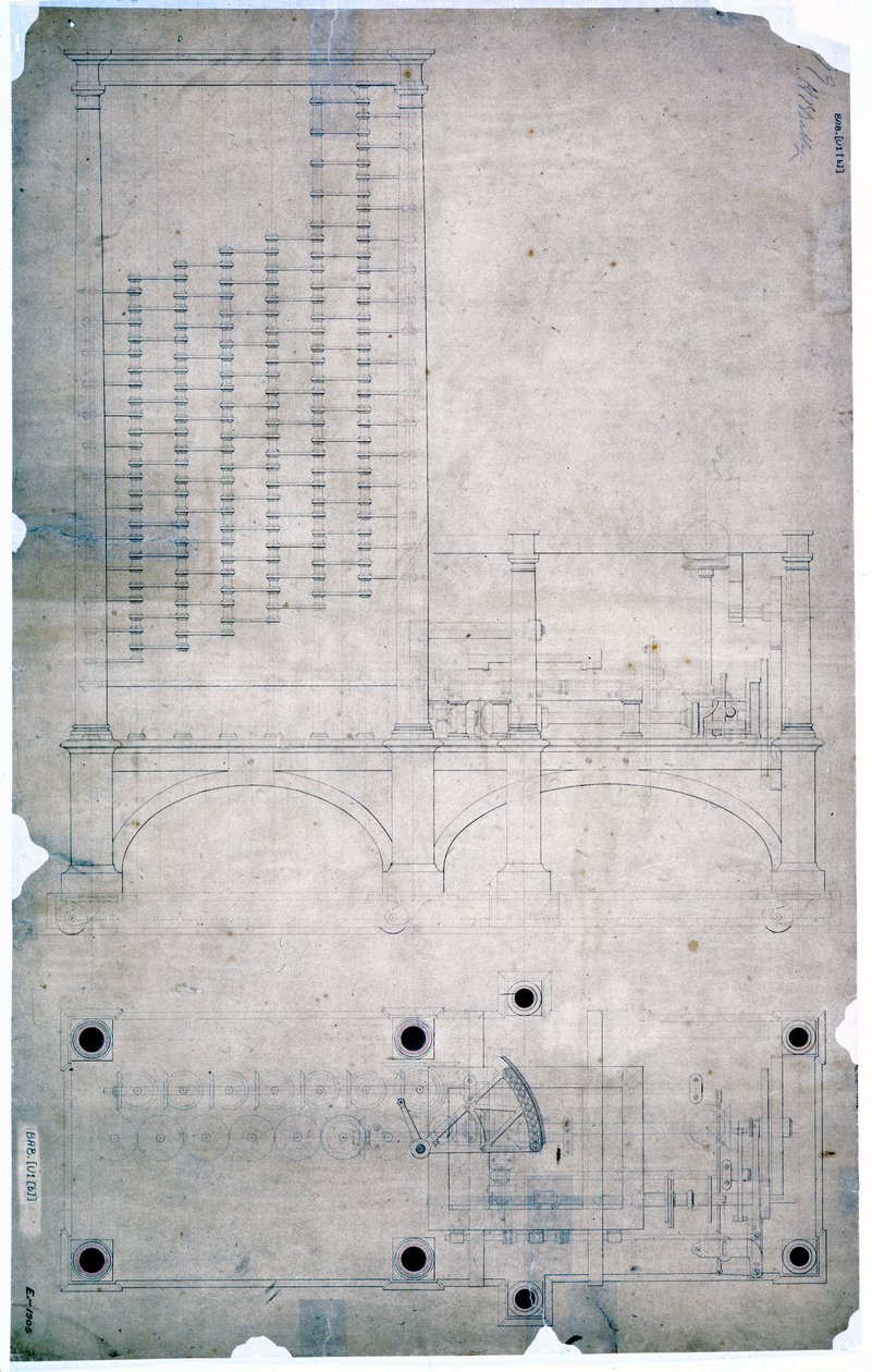 Babbage Engines Kresba Charlese Babbage od Unbekannt