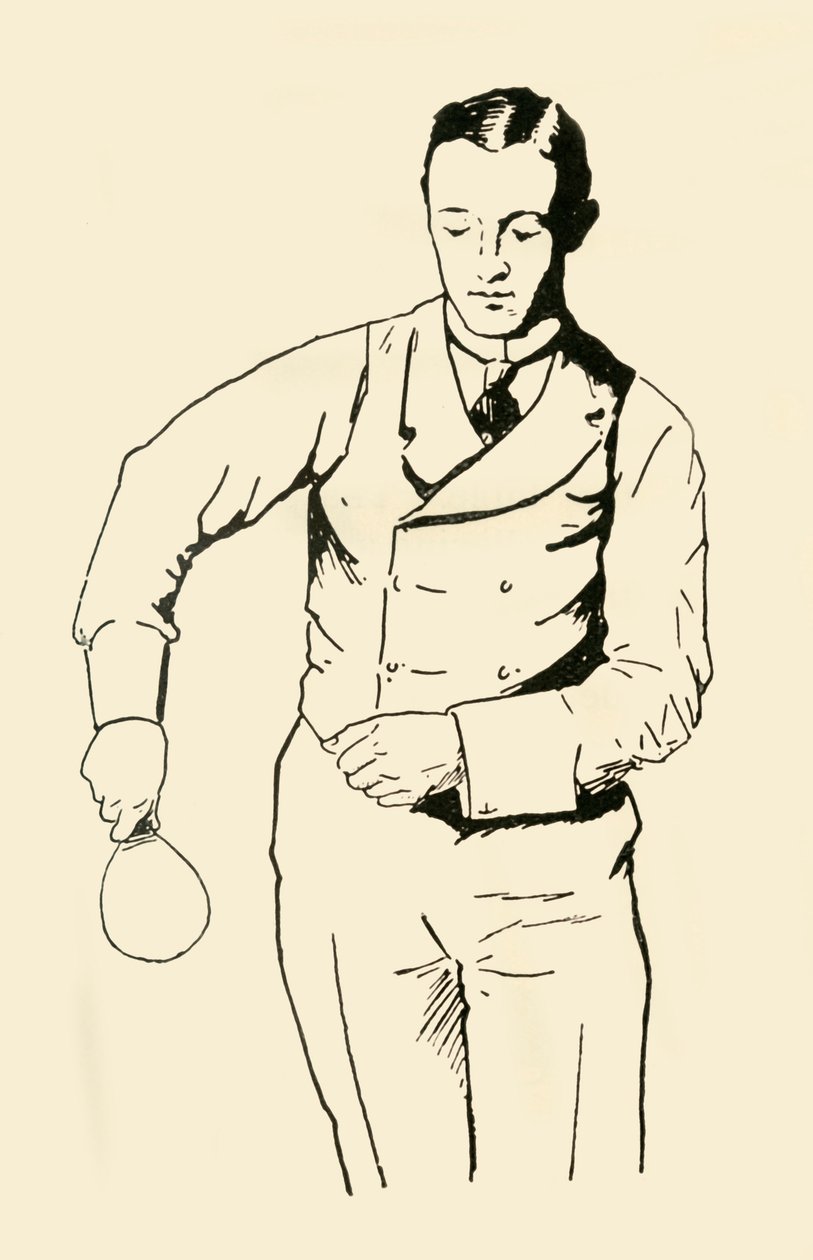 Back-Hand Service z pravé strany, 1902. od Unbekannt