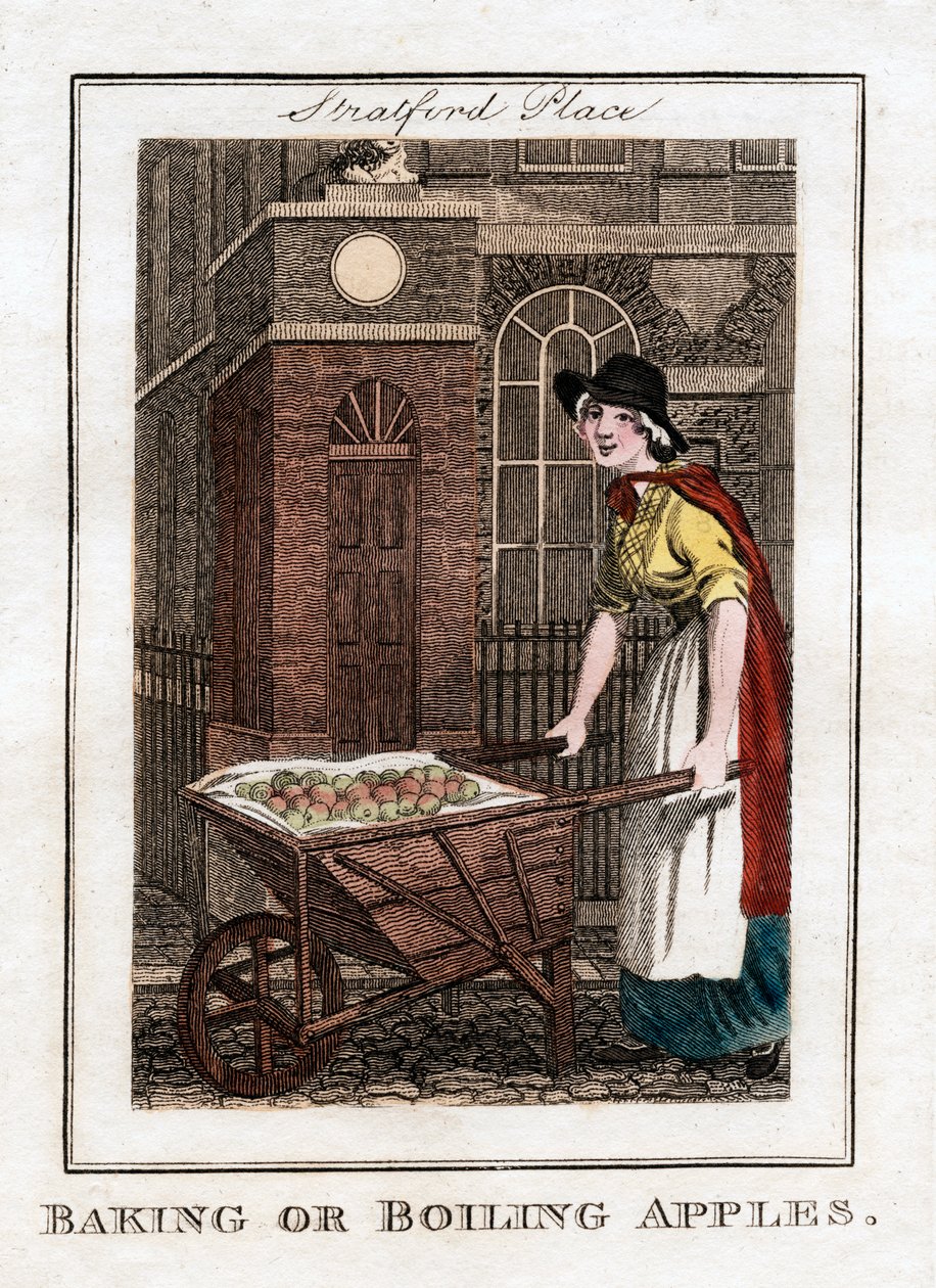 Pečení nebo vaření jablek, Stratford Place, Londýn, 1805 od Unbekannt