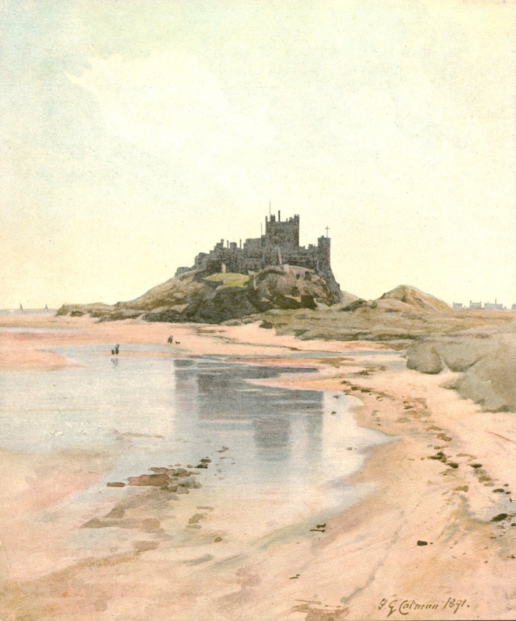 Zámek Bamborough, 1891, c1900. od Unbekannt