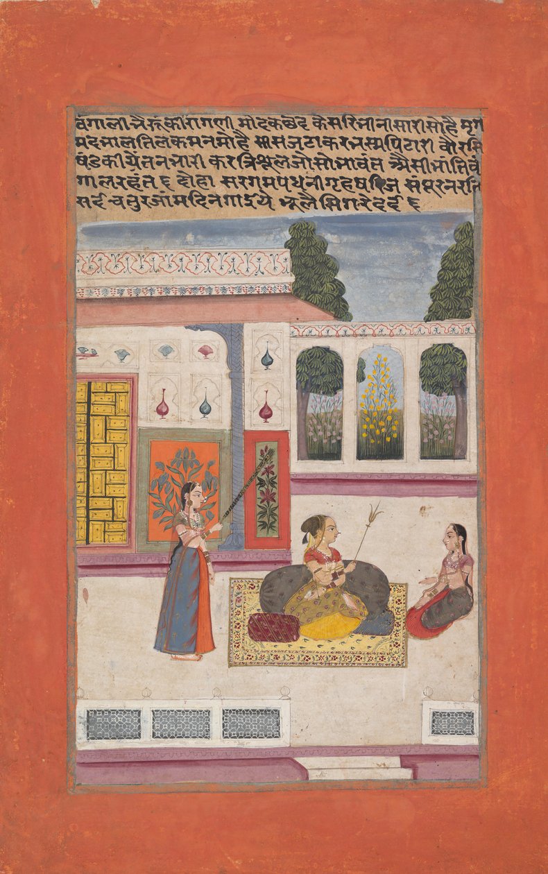 Bangali Ragini: Folio ze série ragamala Garland of Musical Modes, 1709. od Unbekannt