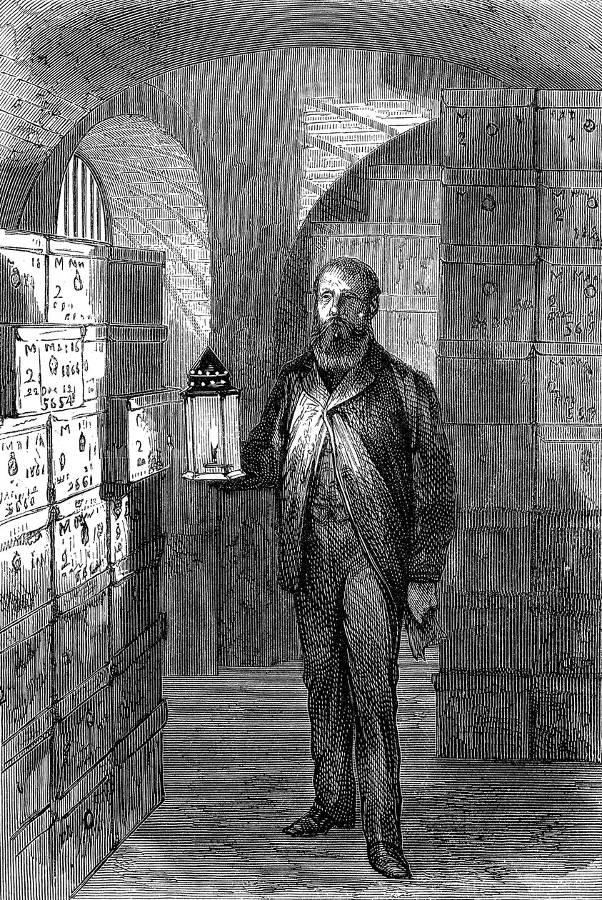 Obchod s bankovkami v trezorech Bank of England, c1870 od Unbekannt