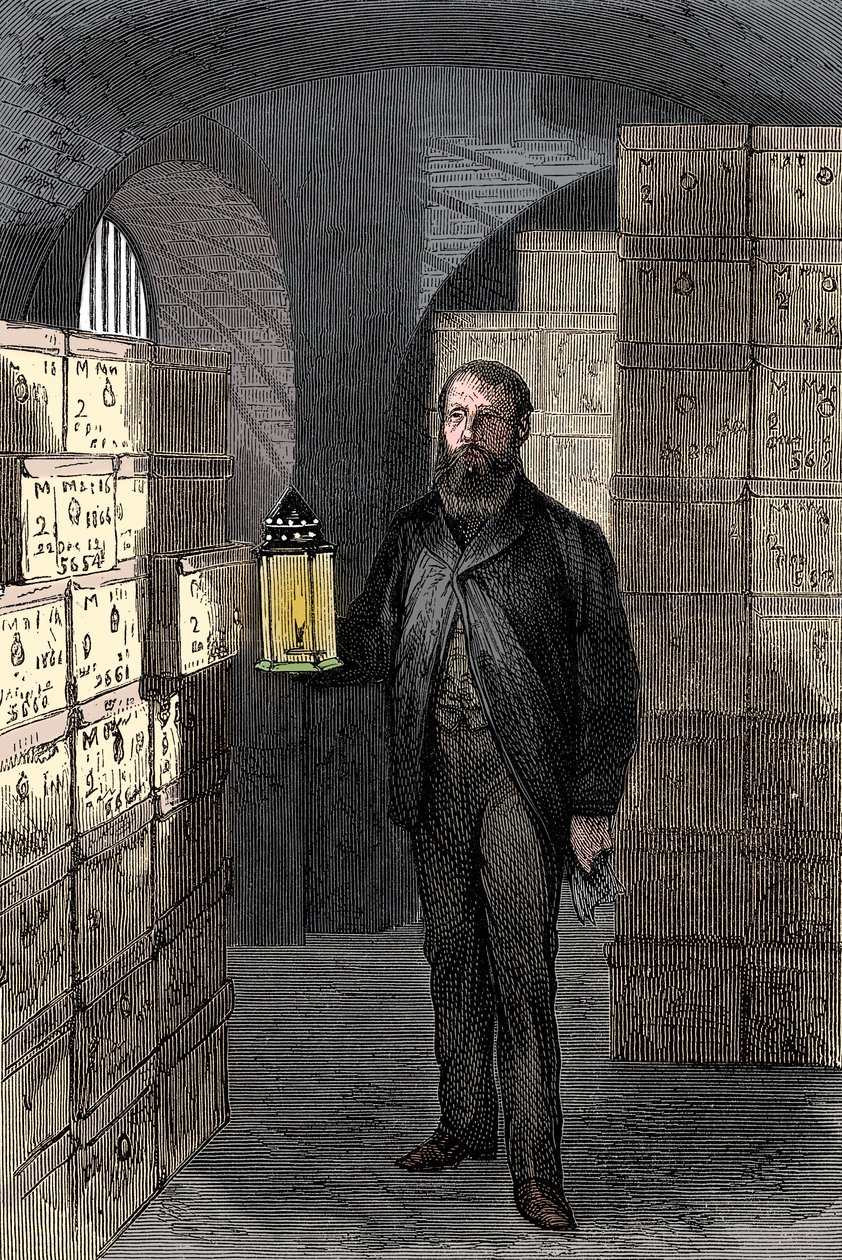 Obchod s bankovkami v trezorech Bank of England, c1870 od Unbekannt
