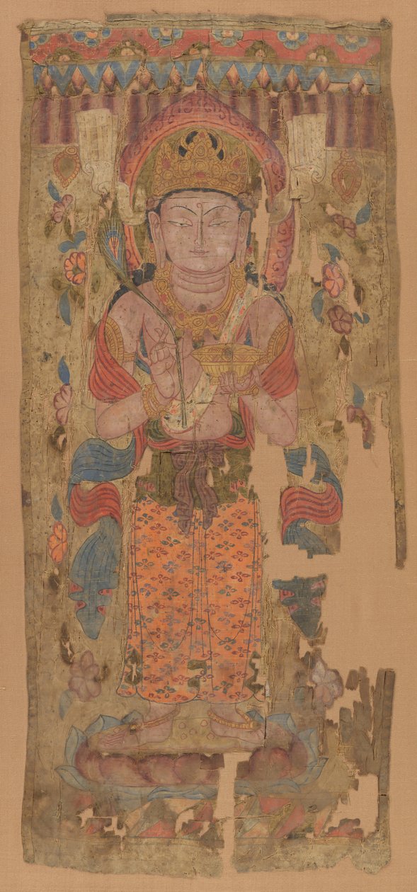 Prapor s bódhisattvou, možná Mahamayuri, 9.-10. století. od Unbekannt