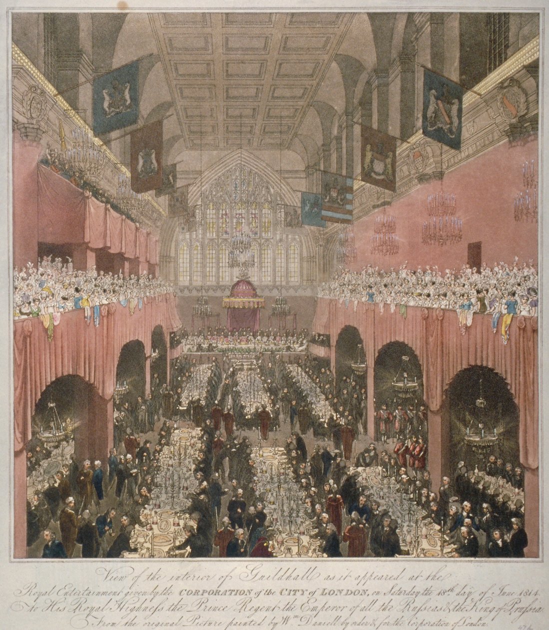 Banket v Guildhall, City of London, 1814 1815. od Unbekannt