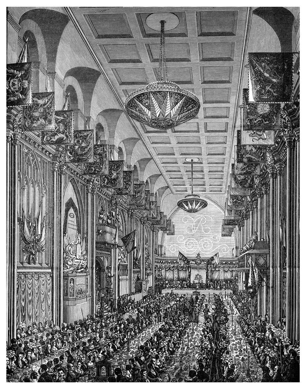 Banket ve Velké síni pro královnu Viktorii, Guildhall, City of London, listopad 1837 1886 od Unbekannt