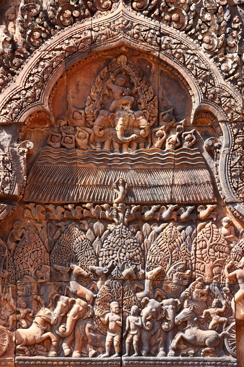 Chrám Banteay Srei v Angkoru v Kambodži. Složitě vyřezávané. Siem Reap Kambodža od Unbekannt