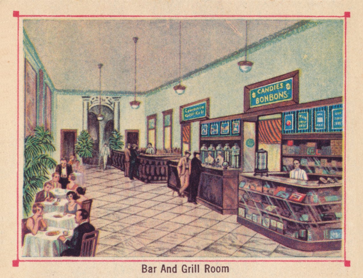 Místnost s barem a grilem - Hotel Florida - Havana - Kuba, c1910 od Unbekannt