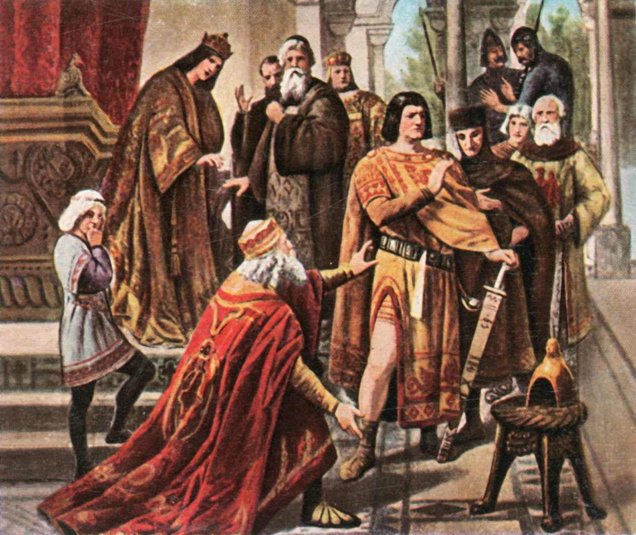 Barbarossa prosí o pomoc Jindřicha Lva, 1176, 1936. od Unbekannt