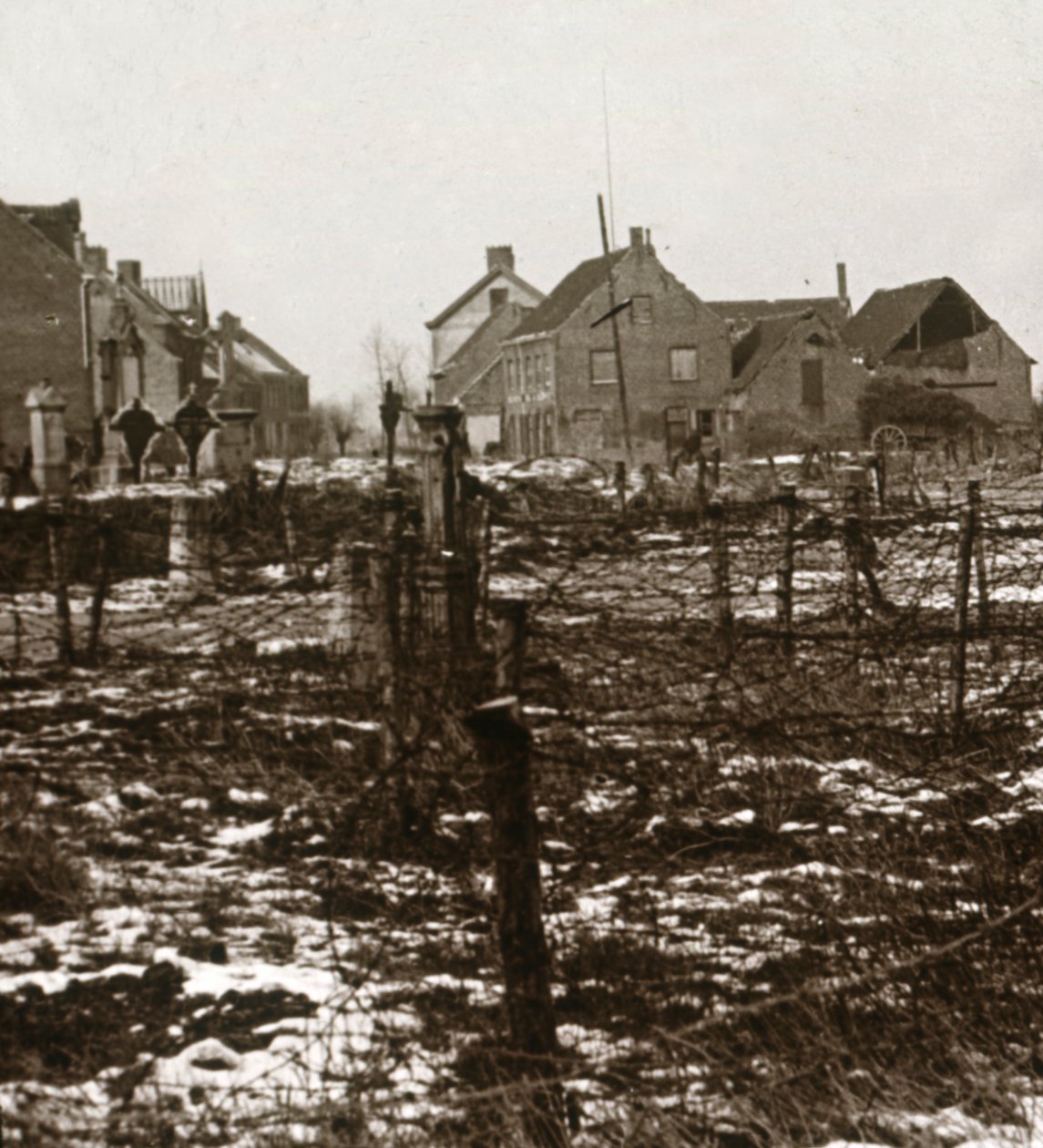 Ostnatý drát, Nieuwkapelle, Flandry, Belgie, c1914-c1918 od Unbekannt