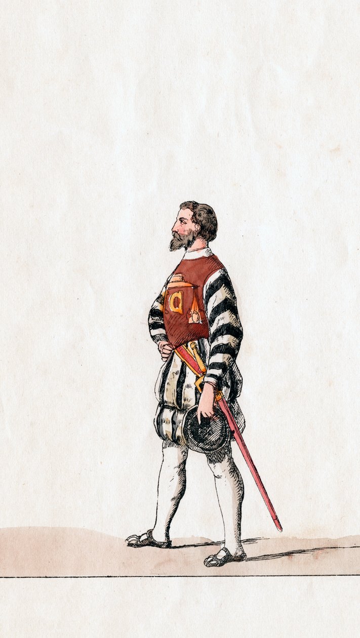 Baron, návrh kostýmů pro Shakespearovu hru, Jindřich VIII., 19. století od Unbekannt