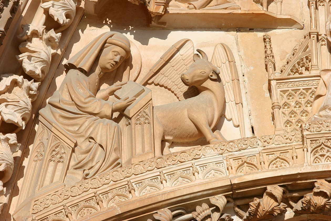 Klášter Batalha: evangelista Luke a hovězí maso, jeho symbol, Batalha, Portugalsko od Unbekannt