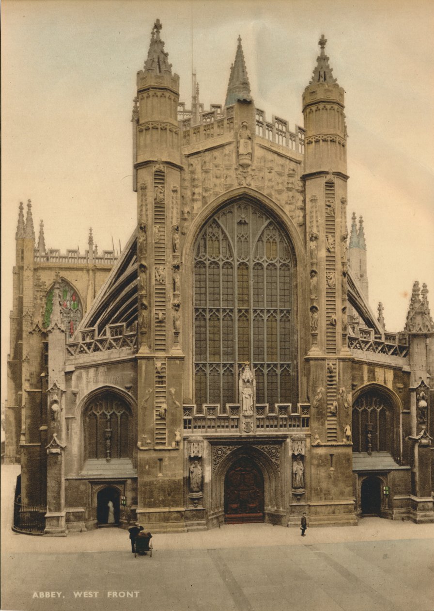 Bath Abbey, západní fronta, c1925 od Unbekannt