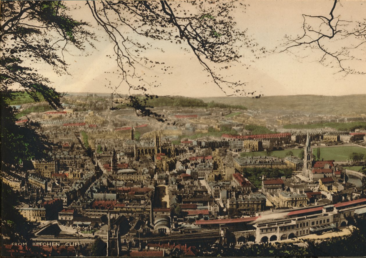 Bath z Beechen Cliff, c1925 od Unbekannt