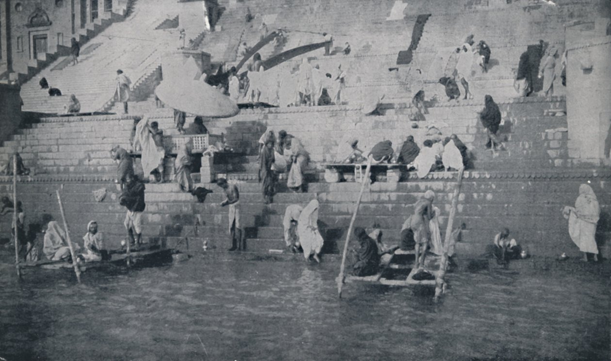 Koupání v Benares, 1924 od Unbekannt