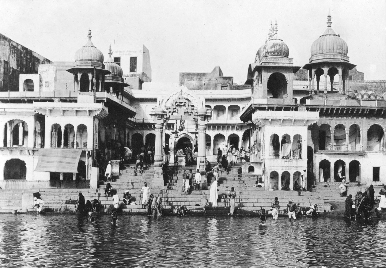 Ghat ke koupání na řece Yamuna, Muttra, 1917 od Unbekannt