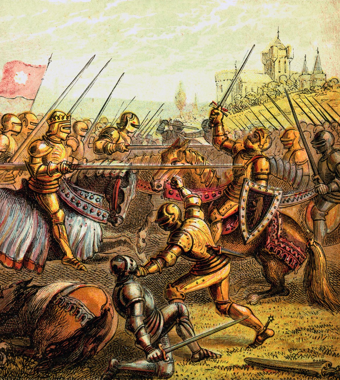 Bitva u Tewkesbury, 1471, c1850 od Unbekannt