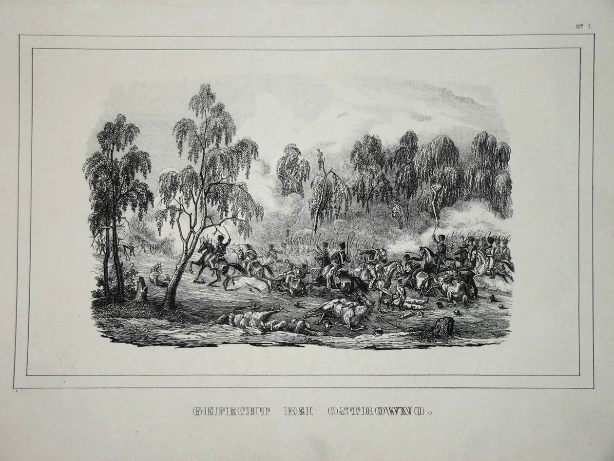 Bitva mezi ruskými jednotkami a francouzskou jízdou u Ostrovna 25.-26. července 1812 od Unbekannt